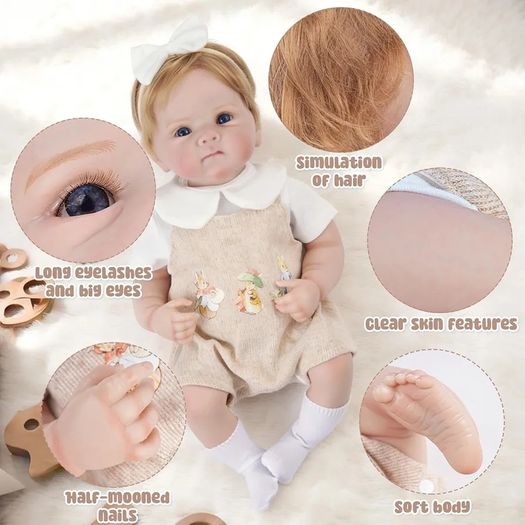 Reborn Baby Dolls 20 inch Vinyl Realistic Babies Doll Real Life Baby Dolls,Lifelike Dolls Girls Eyes Open, Includes Accessories and 2 Outfits,Gift for Kids 3+