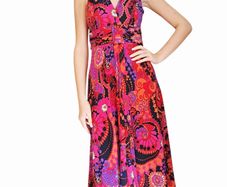 Phase Eight vibrant halterneck flared dress