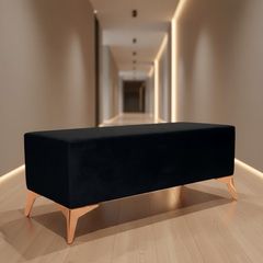 Velvet bench with metal legs