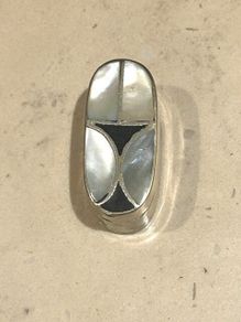 Vintage Mexican Alpaca Silver Scarab Beetle Pill Box