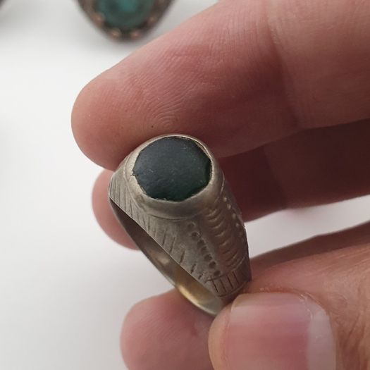 15 Mixed Vintage Rings Antique Style Brass Glass & Stone Collectible Ring Lot