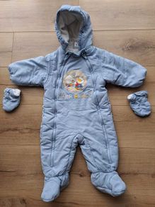 Size 80 C&A Pramsuit Snowsuit with Gloves for Baby