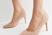 Light Pink Suede High Heels New Look