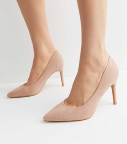 Light Pink Suede High Heels New Look