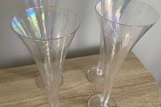 Reduced Gorgeous  set of four 10 inch tall trumpet shaped glasses