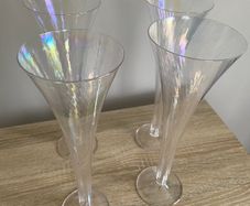 Reduced Gorgeous  set of four 10 inch tall trumpet shaped glasses