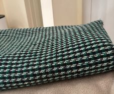 Green & navy Tweed Style Fabric