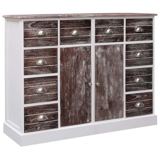 Sideboard with 10 Drawers Brown 113x30x79 cm Wood