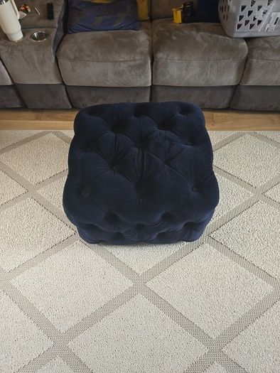 navy puff footstool