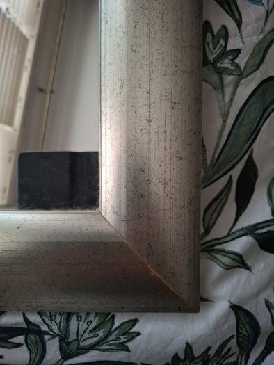 Large Silver coloured framed mirror
