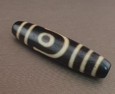 Antique Himalayan Tibetan 2 Eyes Agate Dzi Bead Amulet Pendant