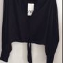 top Bnwt Zara black top size large tie front end Image 2