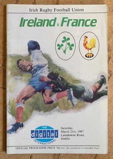 Very Rare 1987 Ireland v France - Five Nations Championship Programme