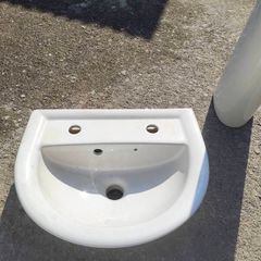 sink, pedestal and taps