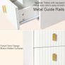 Bedside Table with 3 Drawers - Modern Nightstand - Bedside Cabinet Wooden Fluted Easy to Assemble - Bed Side Table for Bedroom Living Room Small Spaces - 55 x 33 x 30 cm (White) Image 5