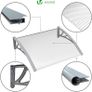 Front Door Canopy Outdoor Awning, Rain Shelter for Back Door, Porch, Window, 120 x 80 cm, Grey Image 3