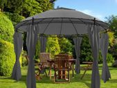 Gazebo with Curtains Round 3.5x2.7 m Anthracite
