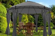 Gazebo with Curtains Round 3.5x2.7 m Anthracite