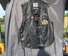 Leather Biker Vest size L