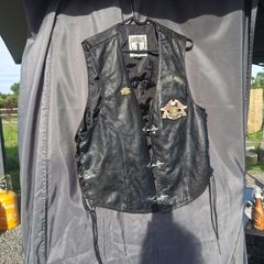Leather Biker Vest size L