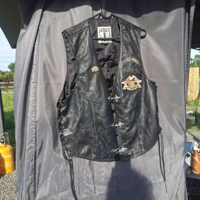 Leather Biker Vest size L
