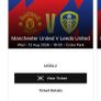 2 Man united vs Leeds tickets Image 2