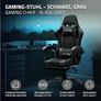 Gaming chair with massage function and footrest  aming Chair, Black/White, PU Leather, Ergonomic Office Chair, Adjustable Swivel Chair, Racing Gamer Chair with Armrest, Headrest, Lumbar Cushion, Footrest, Desk Chair Image 8