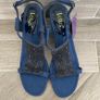 New Lotus Navy Wedge Sandals Image 3