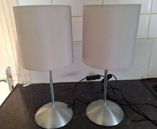 Pair of small chrome table lamps