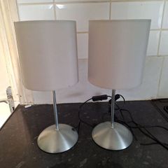 Pair of small chrome table lamps