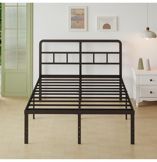 King Size Bed Frame 5ft with Curved Headboard, Heavy Duty