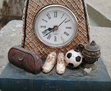Vintage Football themed Table Clock