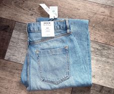 Miss Selfridge Dad Jeans UK 12 W30 L32 High Rise Light Wash