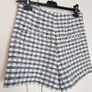 Zara Blue White Plaid Check Tweed High Waisted Shorts Size M Image 5