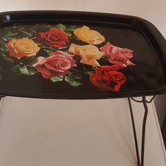 antique metal breakfast tray