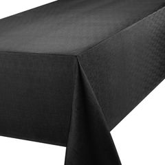 52 x 70-inch linen look tablecloth, table cover, black
