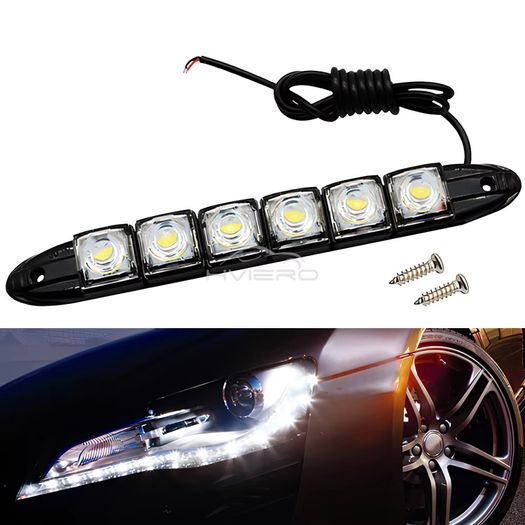 2X Waterproof DRL 6Chips Led Car Auto Decorative Flexible Daytime Running Light Driving Led Strip Fogs Headlight Fog Backup Trunk Led