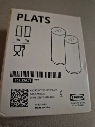 Ikea Plats alt and pepper shaker