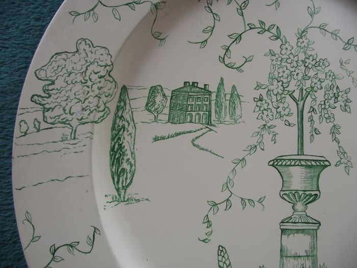 2 X Wedgwood Hand Painted Wooden Chargers - 13" Dia. - Factory Prototypes