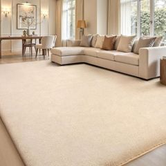 Carpet Rugs Living Room Large 120x160cm, Grey Rug for Bedroom Washable Area Rugs Anti Slip Fluffy Rug Shaggy Beige Extra Large Carpets for Kids Bedroom Living Room