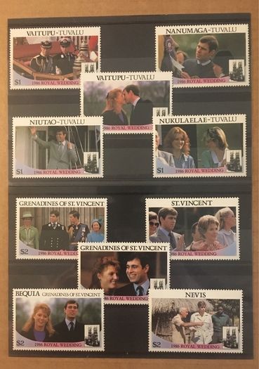 Royal Stamp Collection. Mainly commemorating marriage of The Prince of Wales and Lady Diana Spencer. Also Some of Prince Andrew and Sarah Ferguson. Presentation Packs, First Day covets, Post Cards (mint and used).
