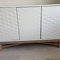 Large Sideboard + TV Unit - White & Oak Effect