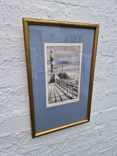 Artists signed print  limited edition number 1 of 7 Print  Plymouth Hoe by Iain Urquhart