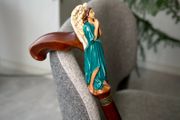 Unique Handmade Walking Stick, Winged Angel Handle, Never Used
