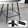 Bar Stools Set of 2 Grey Velvet Upholstered Kitchen Counter Stools with Armrest,Metal Legs and Footrest, 65cm Seat Height Pub Breakfast Chairs for Home Dining Island Easy Assembly Image 9