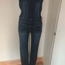Button Front Bandeau Denim Jumpsuit Blind date skinny  size M UK10 EU38 Postage included Image 3