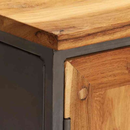 Sideboard Recycled Teak and Steel 65x30x70 cm