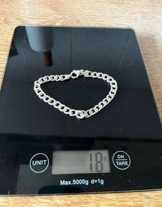 Men's silver curb bracelet