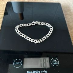 Men's silver curb bracelet