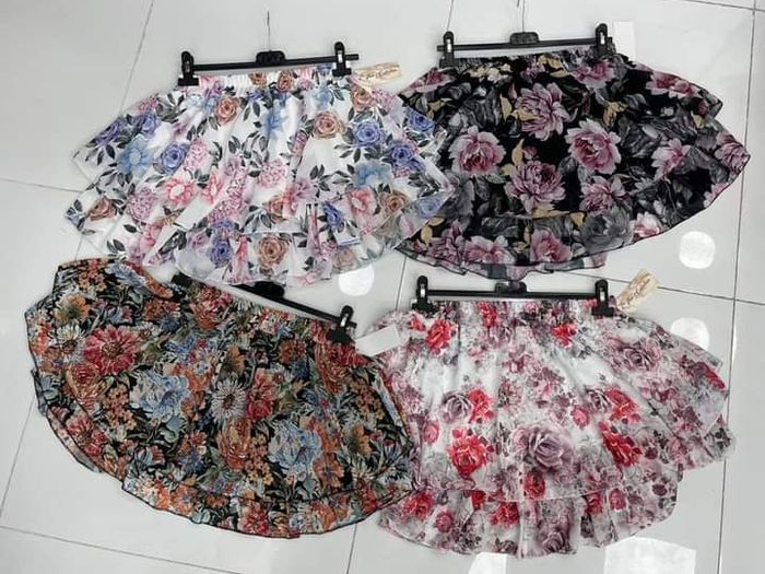 Print Tiered Frill Mini Skirt